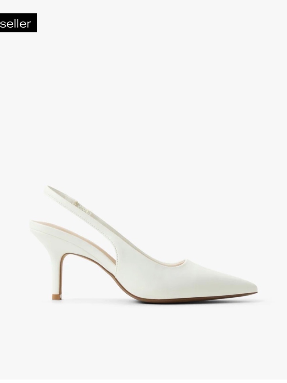 Call it Spring White slingback pointed toe kitten heel